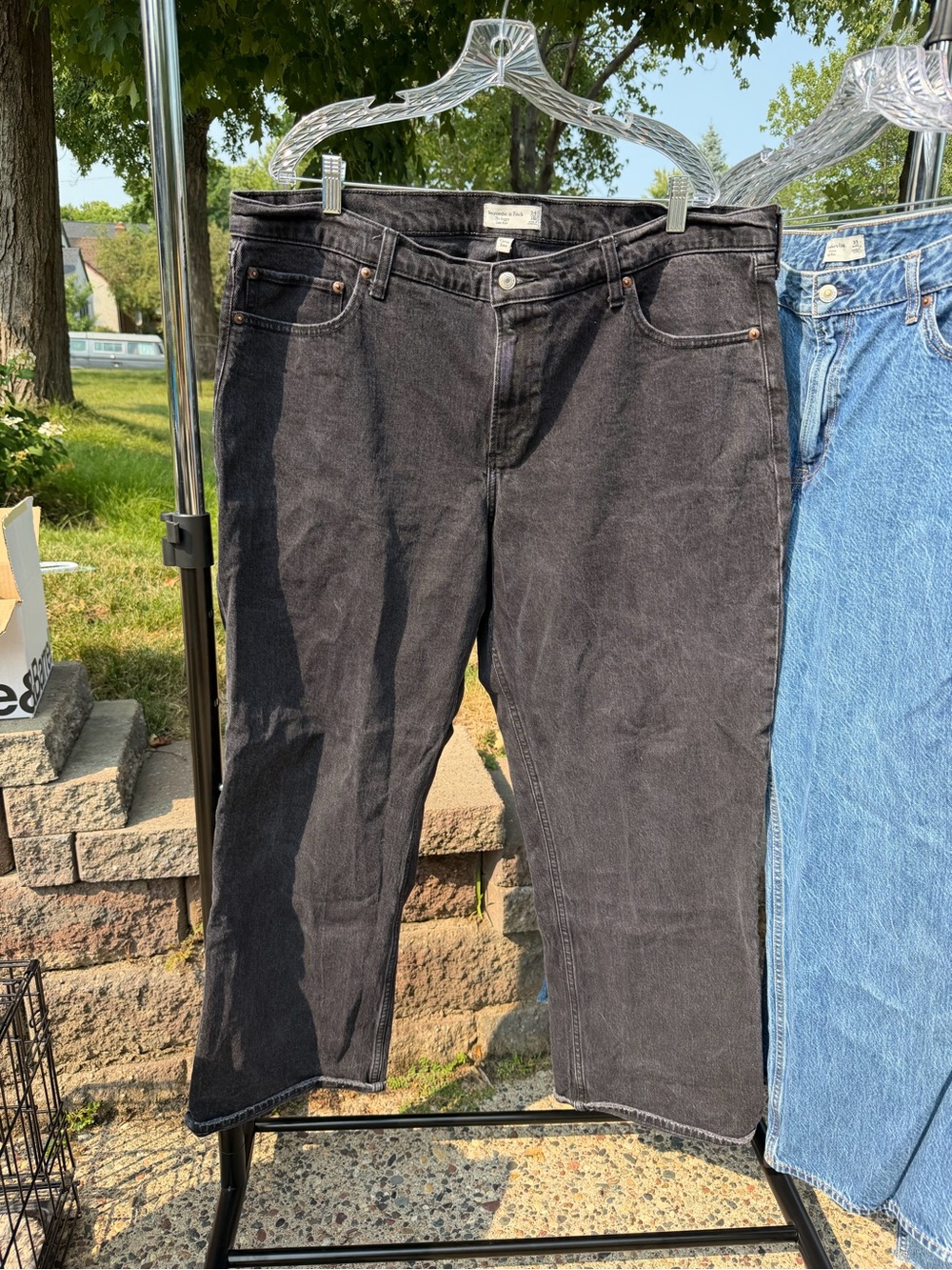 Abercrombie & Fitch women’s Washed Black Relaxed Jeans